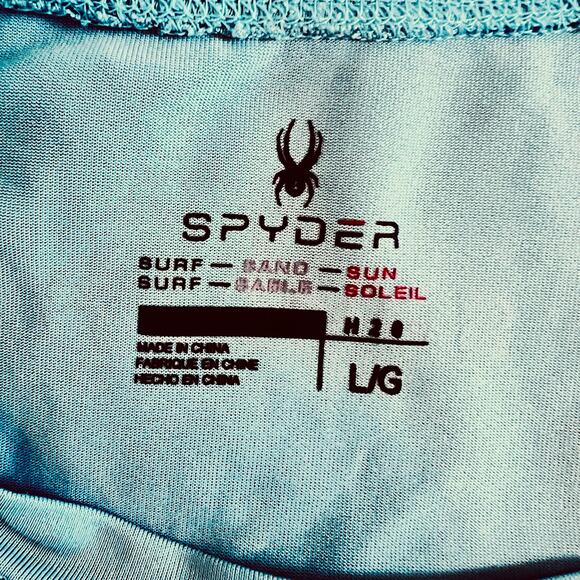 SPYDER UNISEX  SURF SWIM SHORTSLEEVE CREW NECK ATHLETIC SHIRT LIGHT BLUE SIZE L - Picture 6 of 9